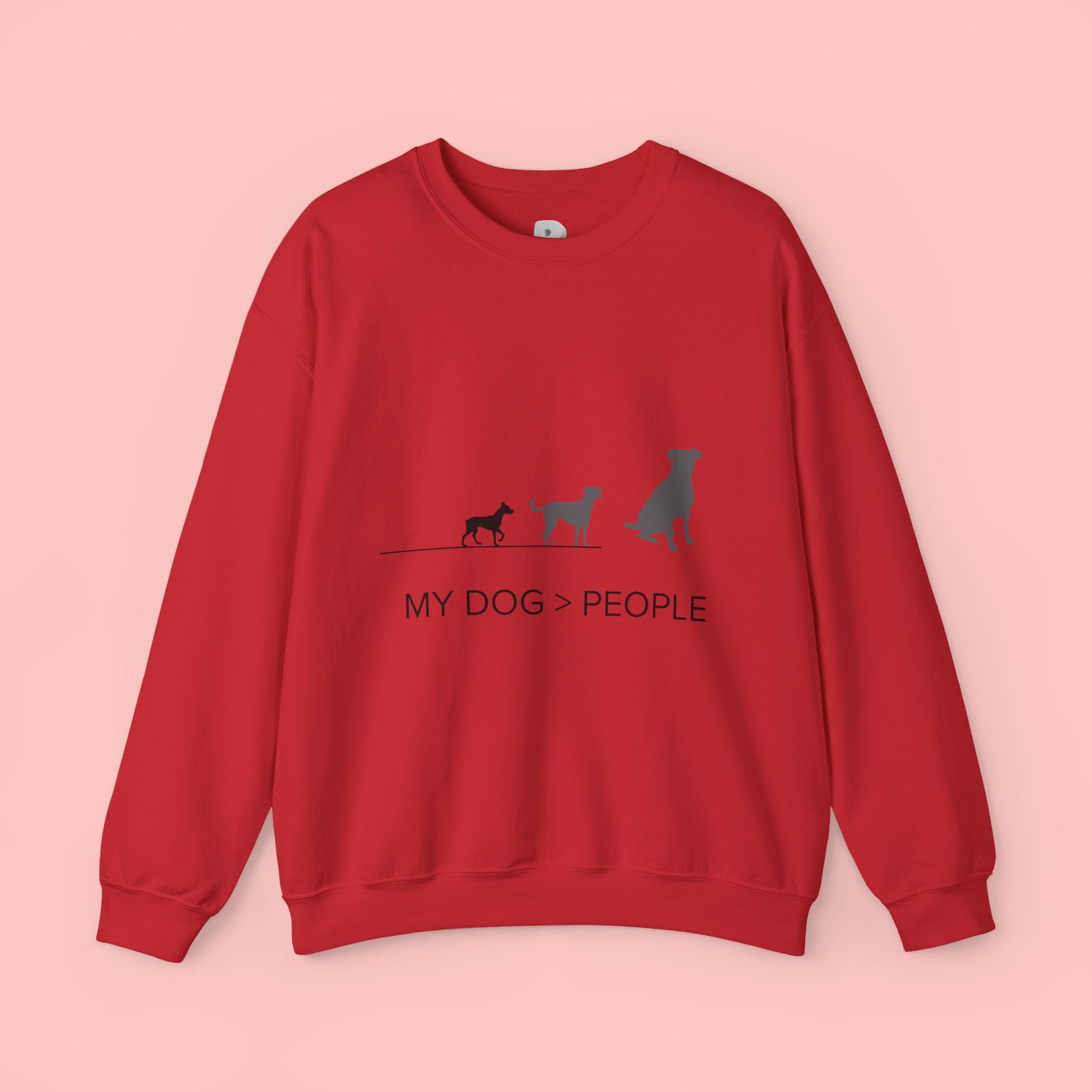 My Dog > People Sweatshirt - Cute Dog Silhouette Crewneck for Dog Lovers