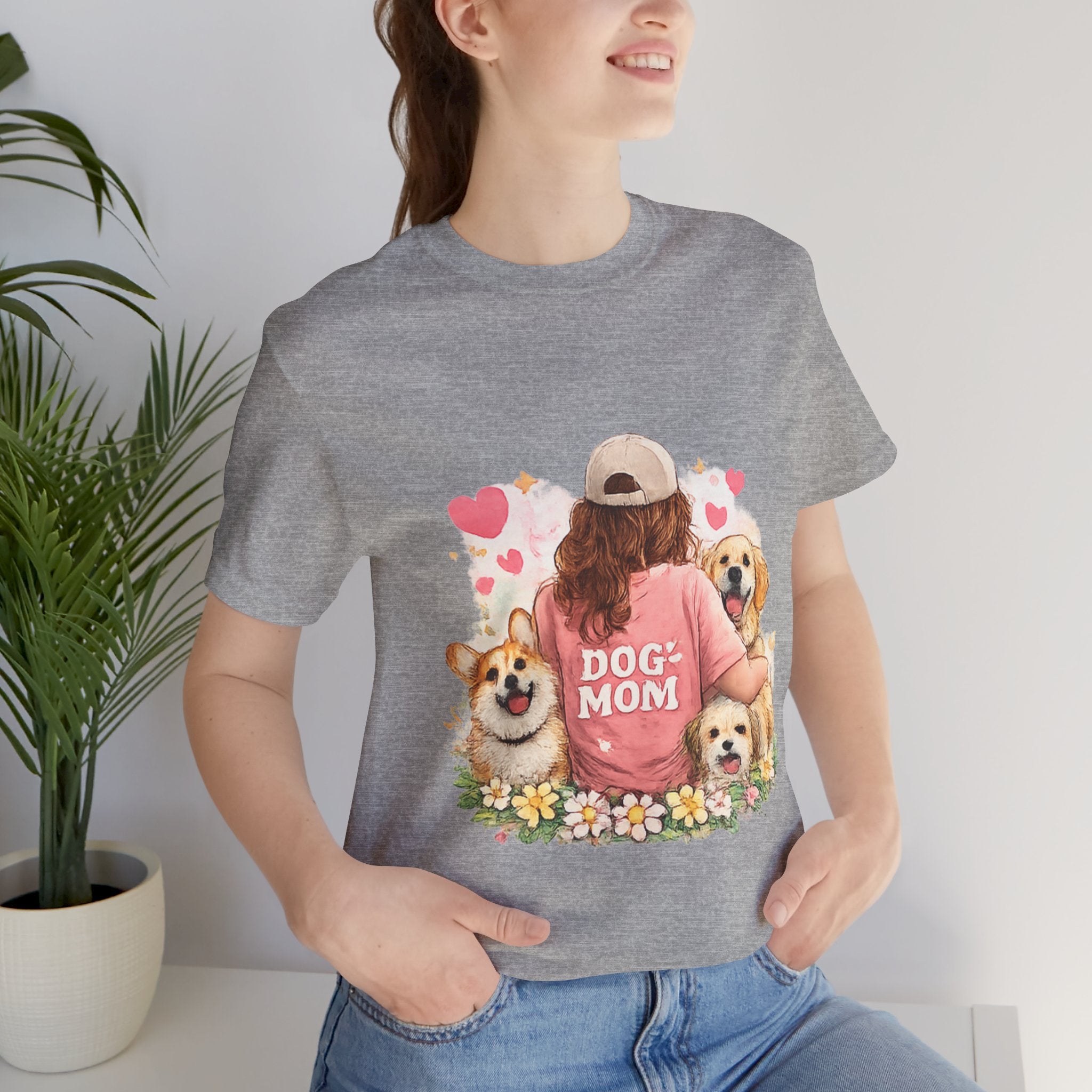 Dog Mom T-Shirt - Cute Woman with Dogs Graphic Tee