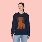 Cute Brown Puppy Sweatshirt — Cartoon Dachshund Crewneck for Dog Lovers