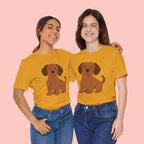 Dachshund Puppy Graphic T-Shirt — Cute Brown Dog Tee