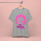All Smiles Mom's Rules T-Shirt — Cute Pink Dog Graphic Tee for Moms & Pet Lovers