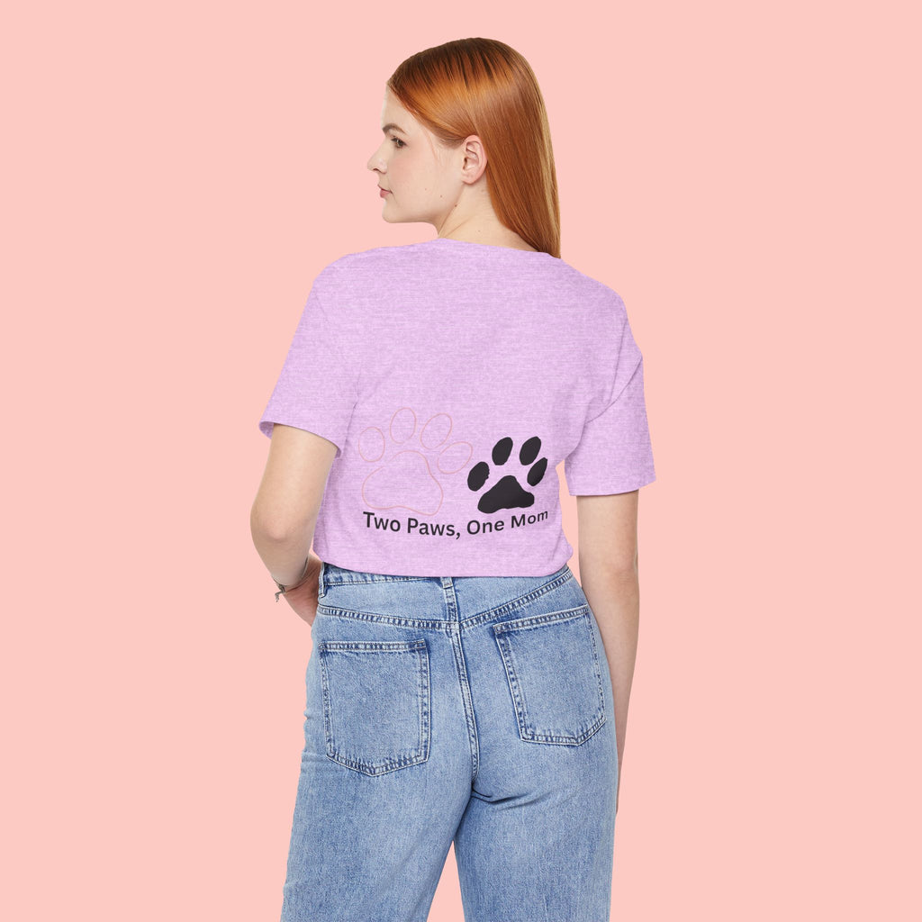 T-Shirt — “Two Paws, One Mom” Paw Print Mom Tee