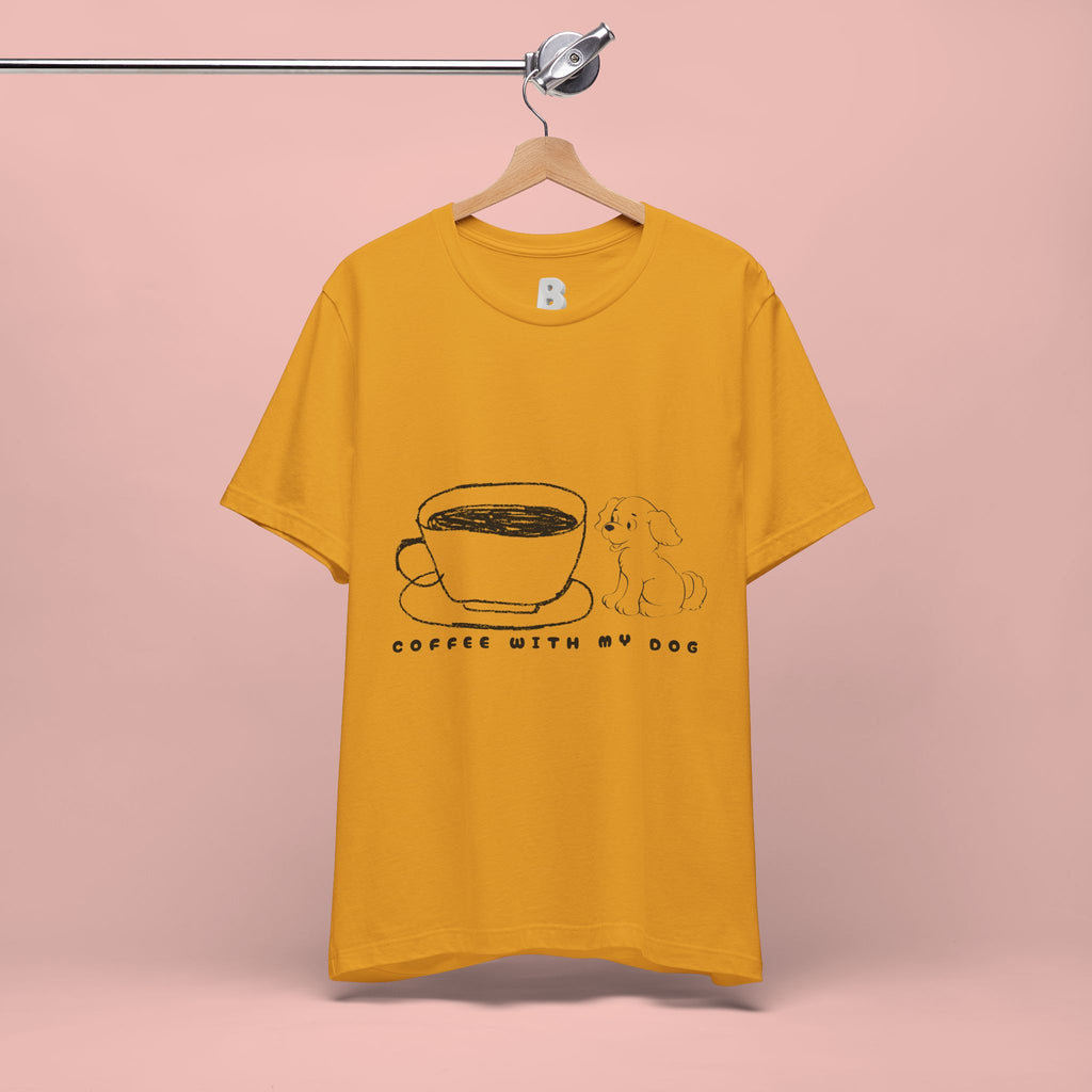 Coffee With My Dog T‑Shirt — Cute Minimalist Dog & Coffee Tee