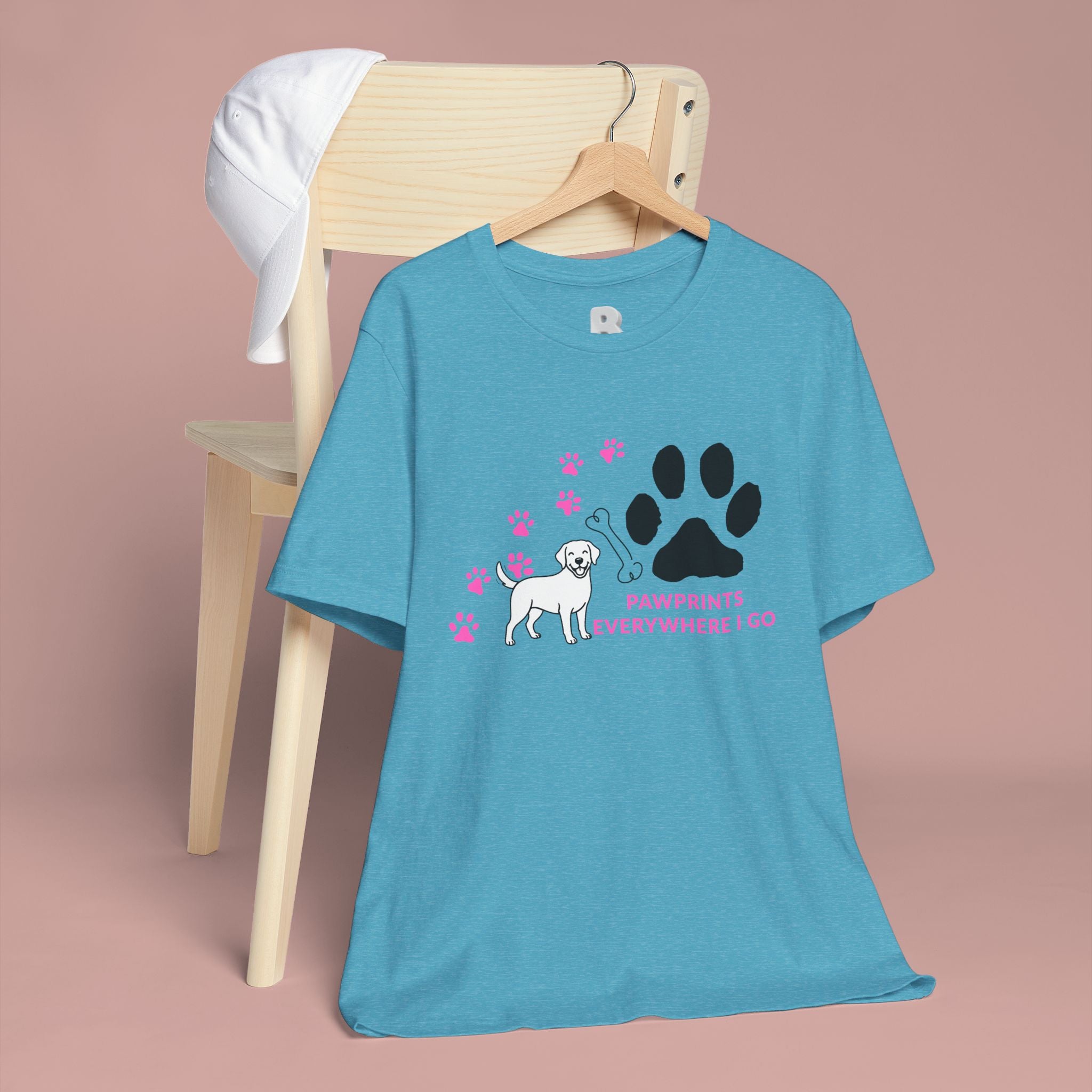 Dog Pawprint T-Shirt — "Pawprints Everywhere I Go" Cute Pet Lover Tee