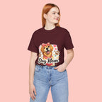 Dog Mom T-Shirt – Cute Golden Retriever Design with Hearts & Paw Prints