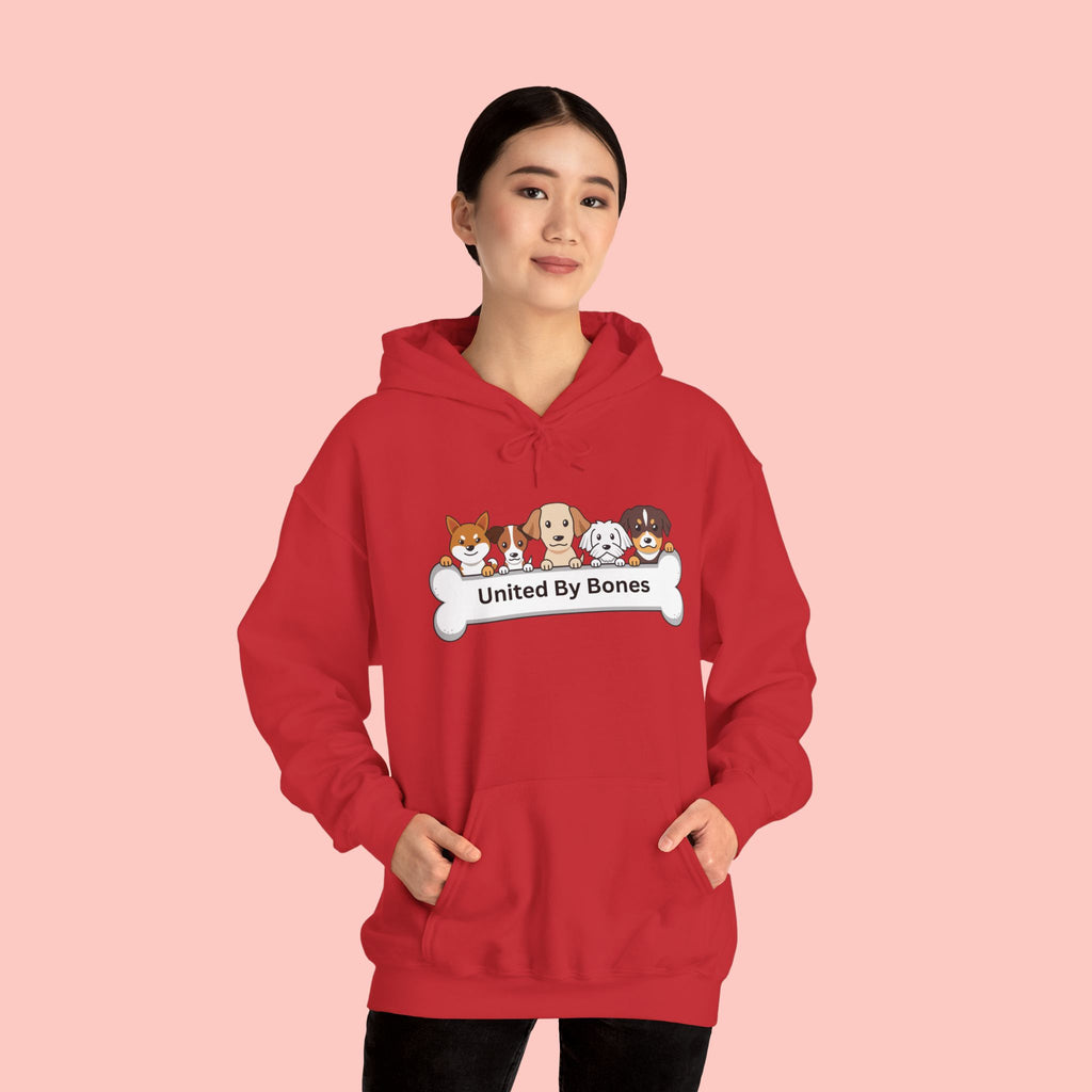 United By Bones Hoodie — Cute Cartoon Dogs Paw Bone Graphic Sweatshirt