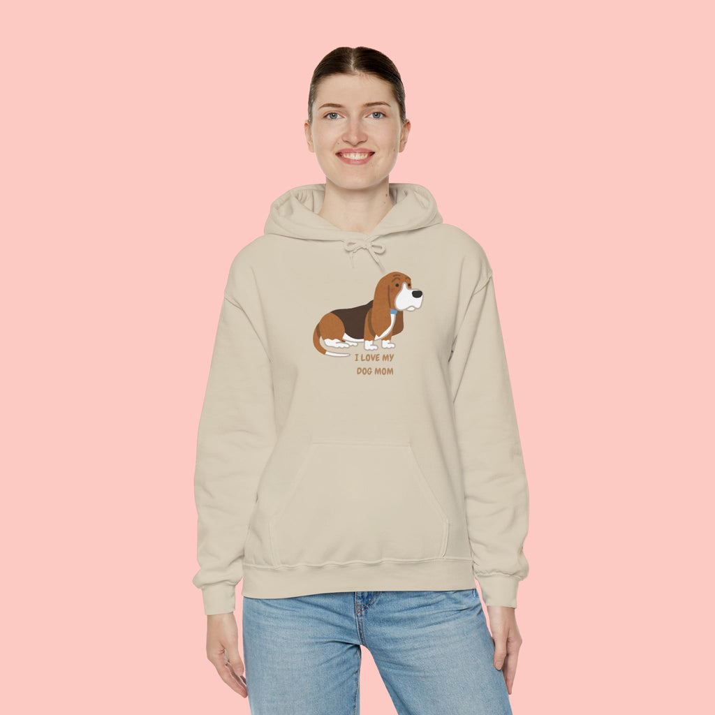 Dog Mom Hoodie — Cute Basset Hound I Love My Dog Mom Sweatshirt