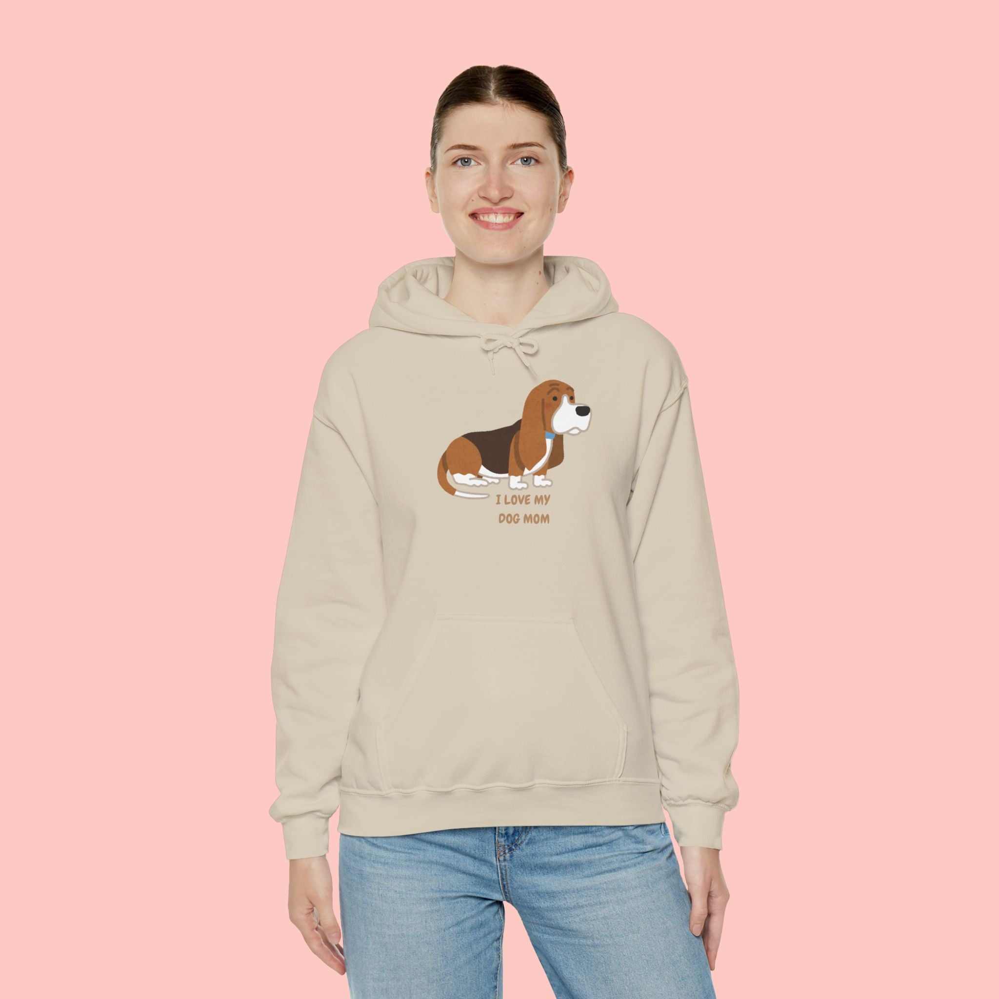 Dog Mom Hoodie — Cute Basset Hound I Love My Dog Mom Sweatshirt