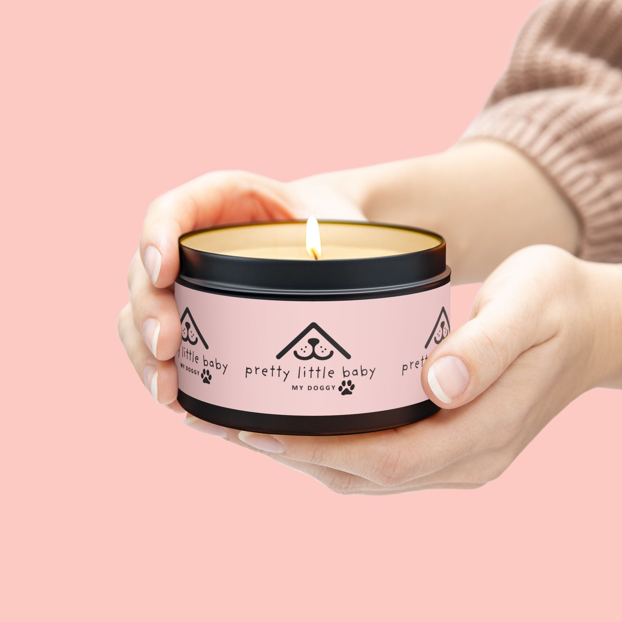 Tin Candle — "Pretty Little Baby" Scented Tin Candle (Pet-Themed Gift)
