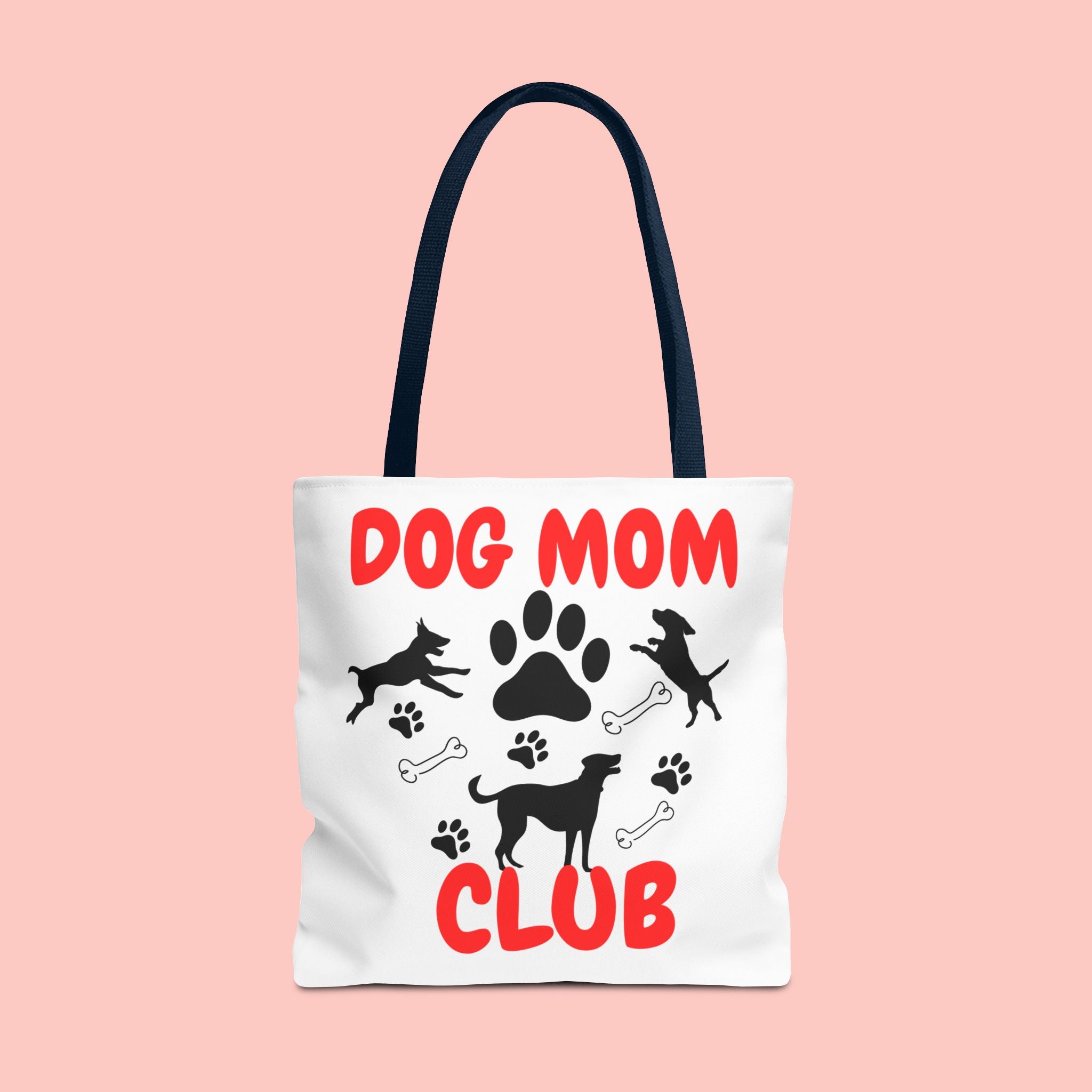 Dog Mom Club Tote Bag – Cute Paw Print Canvas Tote for Dog Lovers