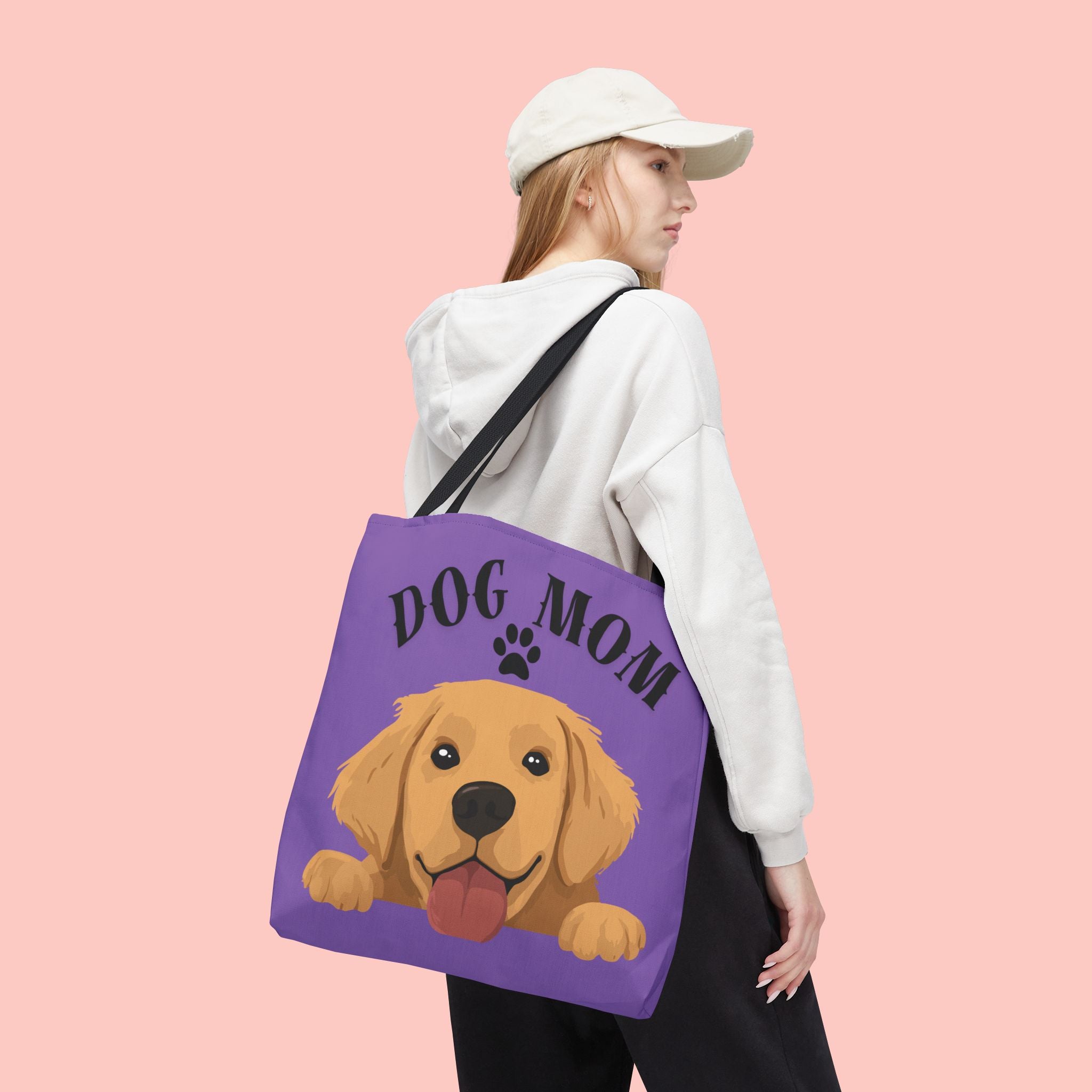 Dog Mom Tote Bag — Cute Golden Retriever Paw Print All-Over-Print Tote