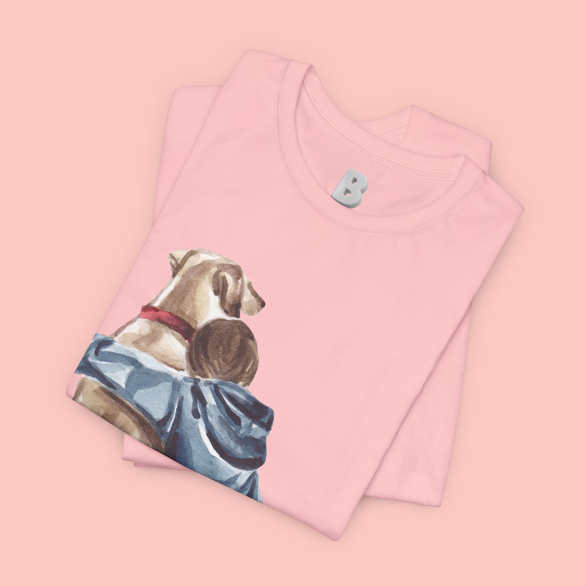 Cuddles Over Everything Tee — Boy Hugging Dog Animal Lover T-Shirt