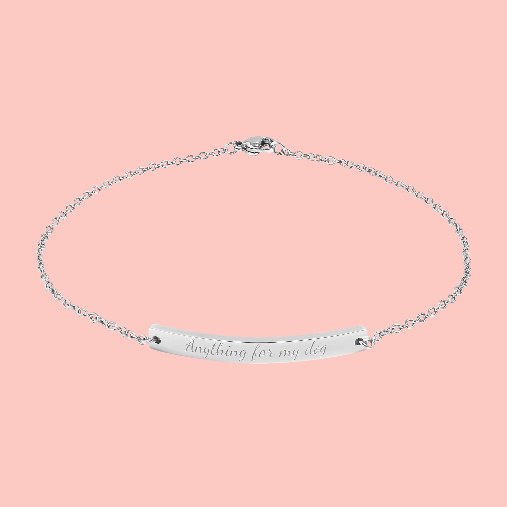 Engravable Curved Bar Anklet — Personalized Minimalist Anklet