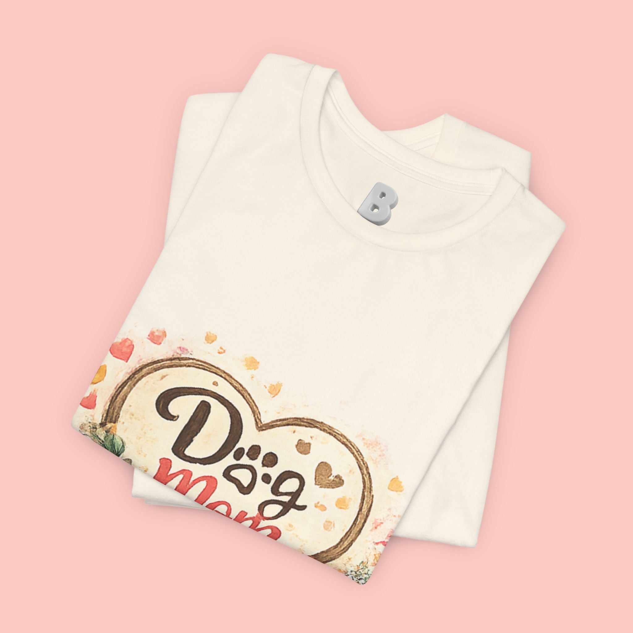 Dog Mom T-Shirt – Floral Paw Heart Graphic Tee
