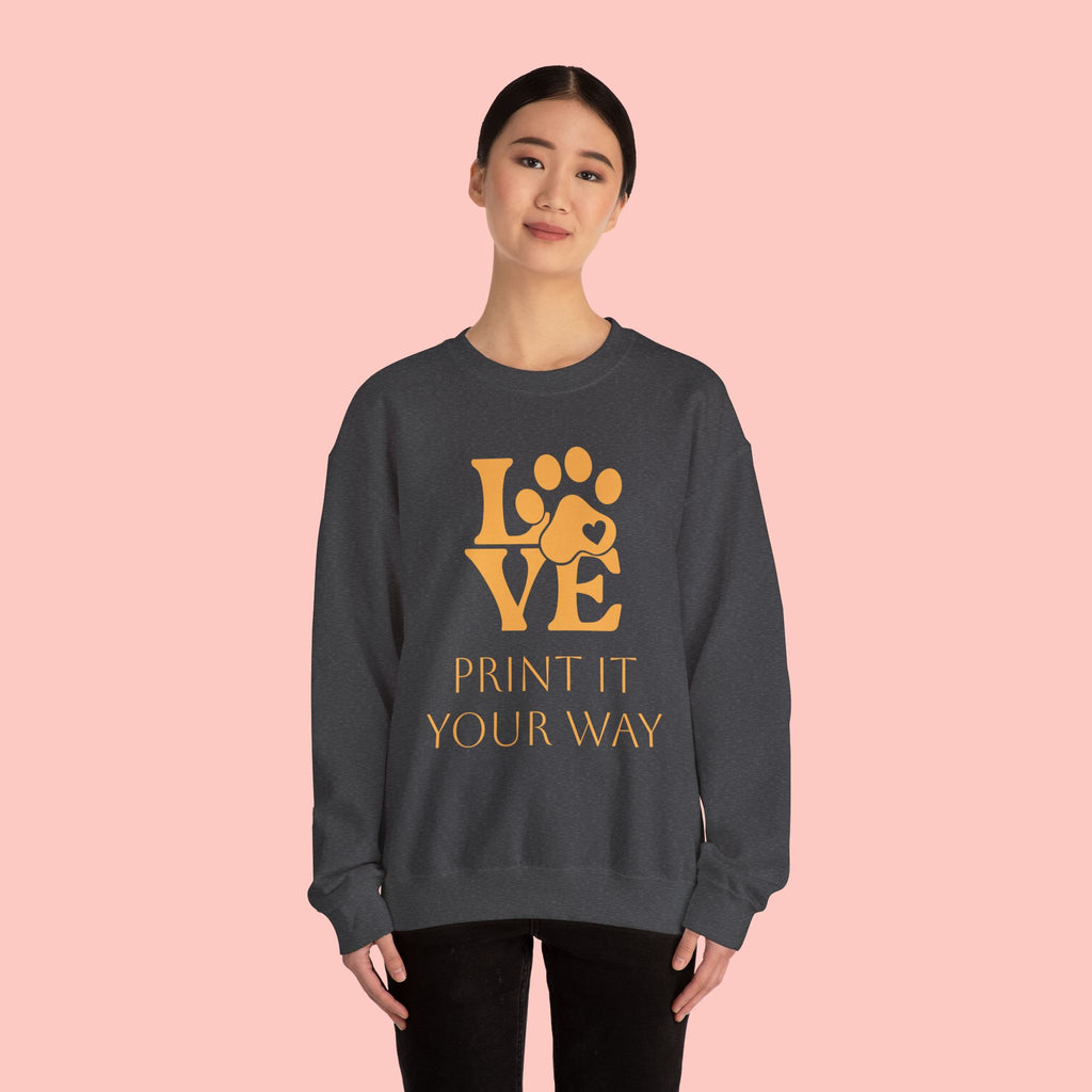 Love Paw Crewneck Sweatshirt — Pet Lover Graphic Sweatshirt