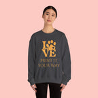 Love Paw Crewneck Sweatshirt — Pet Lover Graphic Sweatshirt