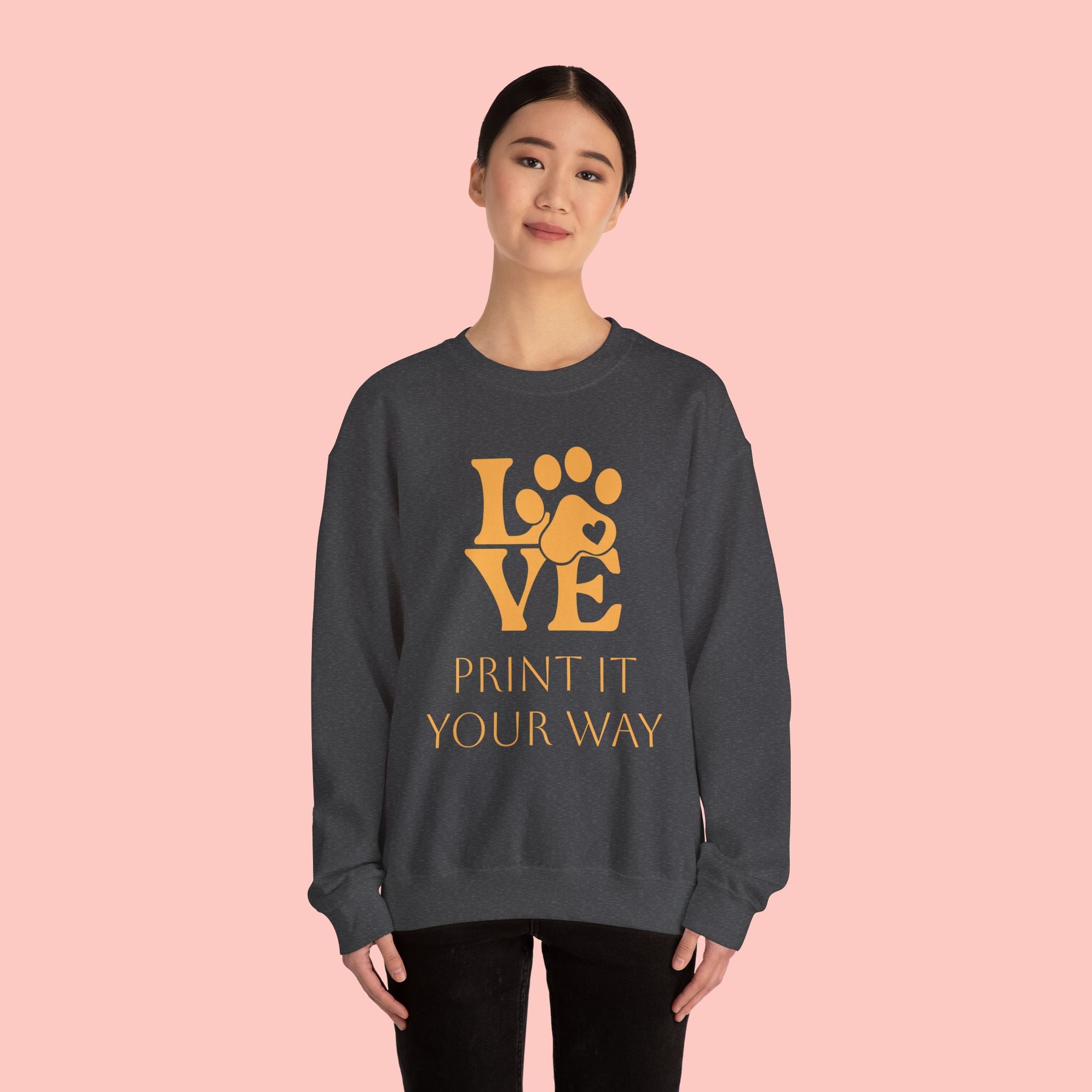 Love Paw Crewneck Sweatshirt — Pet Lover Graphic Sweatshirt