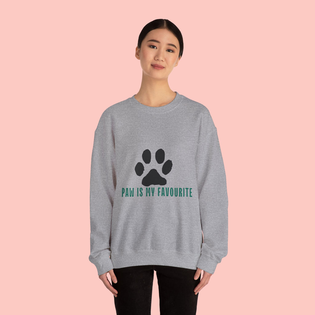 Paw Is My Favourite Sweatshirt – Cute Paw Print Crewneck for Dog & Cat Lovers