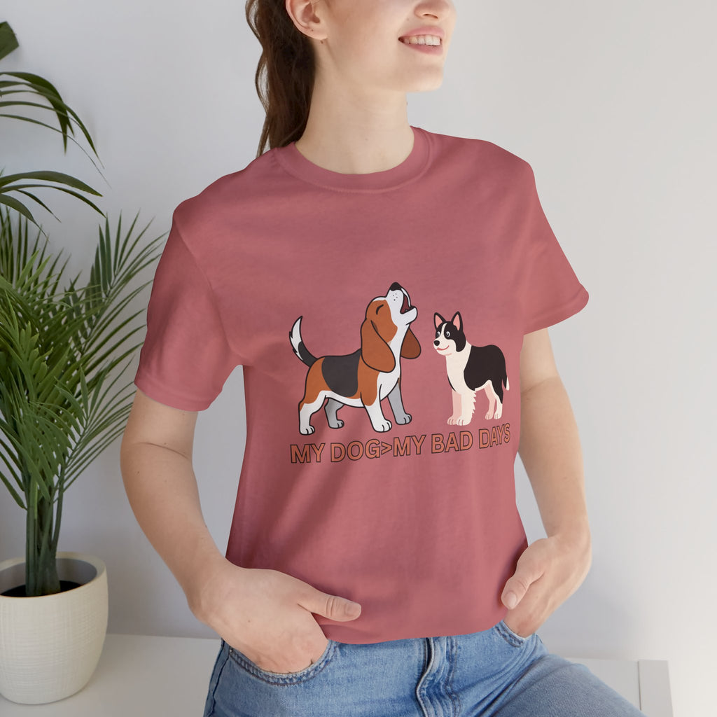 My Dog > My Bad Days T‑Shirt — Cute Beagle & Corgi Graphic Tee for Dog Lovers