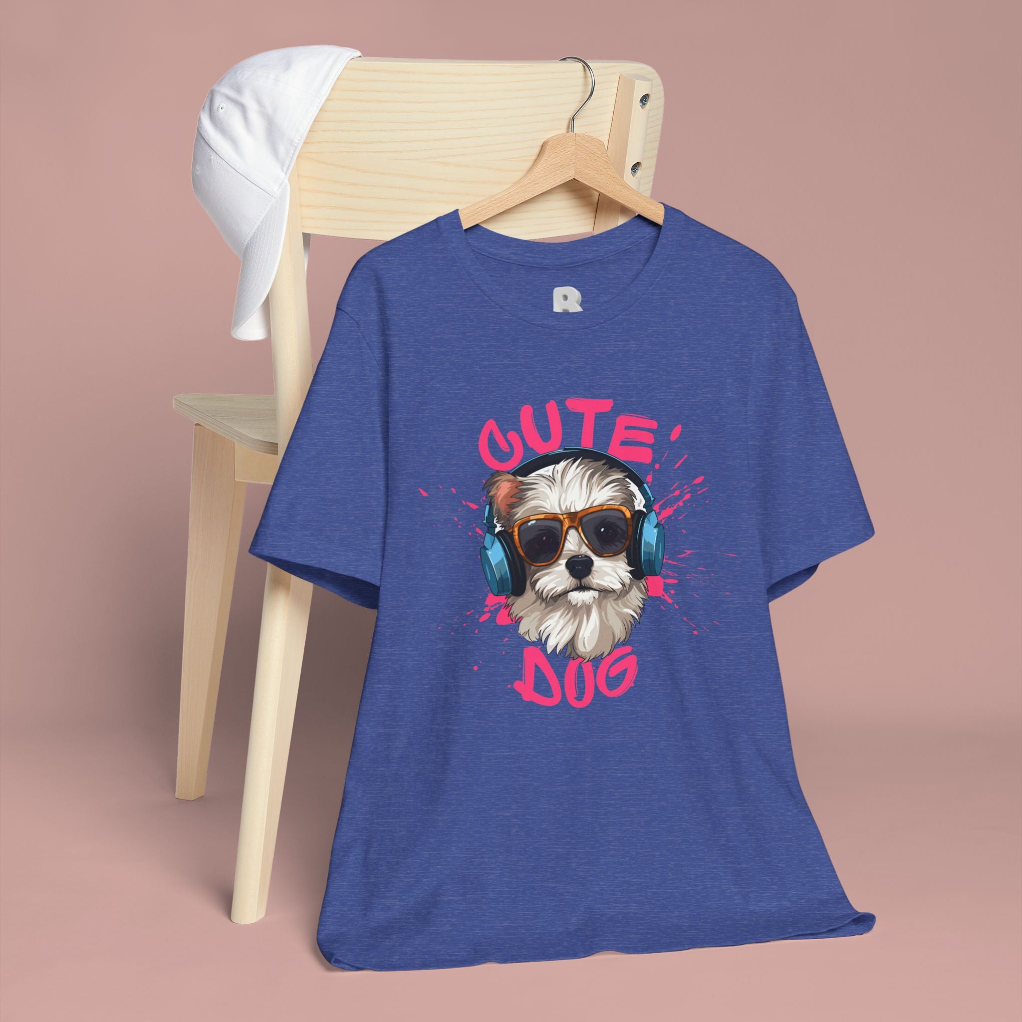 Cute Dog Tee — Headphones Puppy Graphic T-Shirt