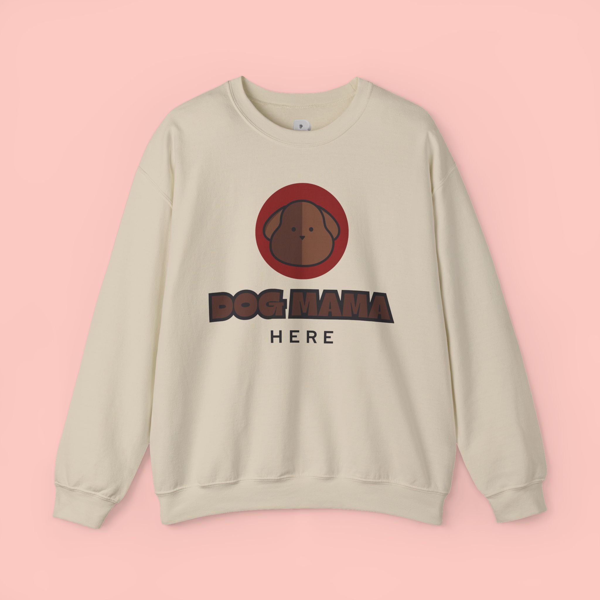 Dog Mama Crewneck Sweatshirt – Cute Brown Pup Graphic ‘Dog Mama’ Design