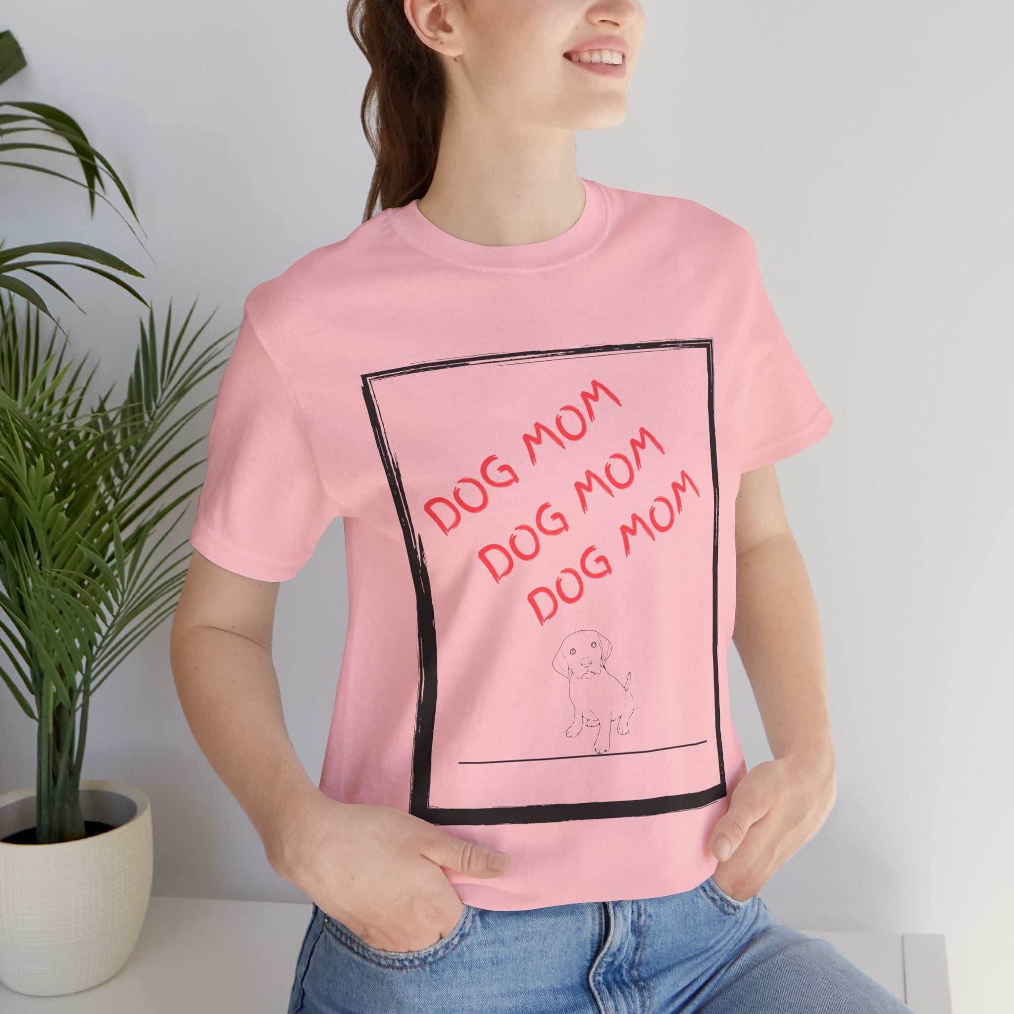 Dog Mom Graphic Tee — 'Dog Mom Dog Mom Dog Mom' Casual Pet Lover T-Shirt