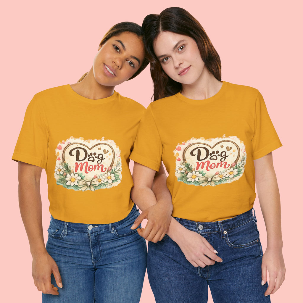 Dog Mom T-Shirt – Floral Paw Heart Graphic Tee