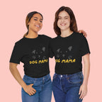 Dog Mama Graphic Tee — Cute Paw Print Dog Face T-Shirt for Dog Lovers