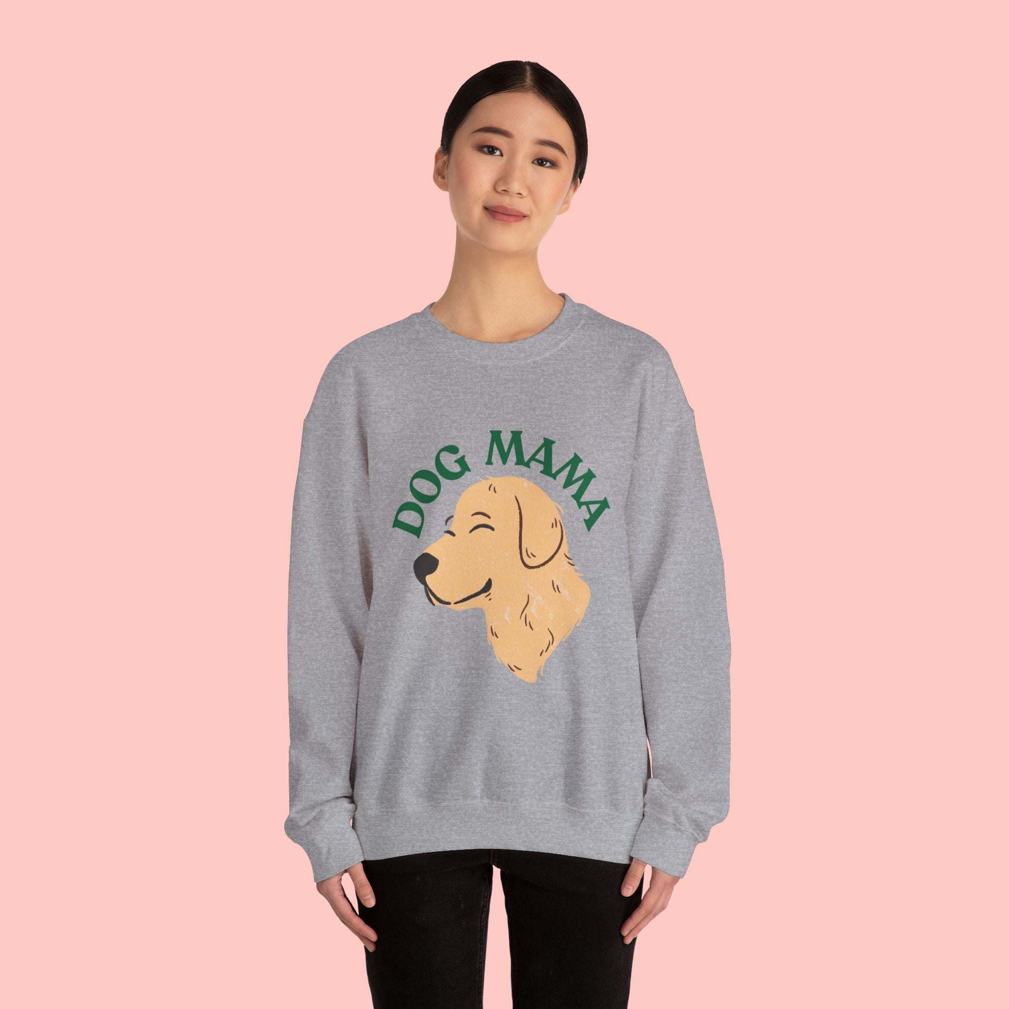 Dog Mama Crewneck Sweatshirt – Cute Golden Retriever Design