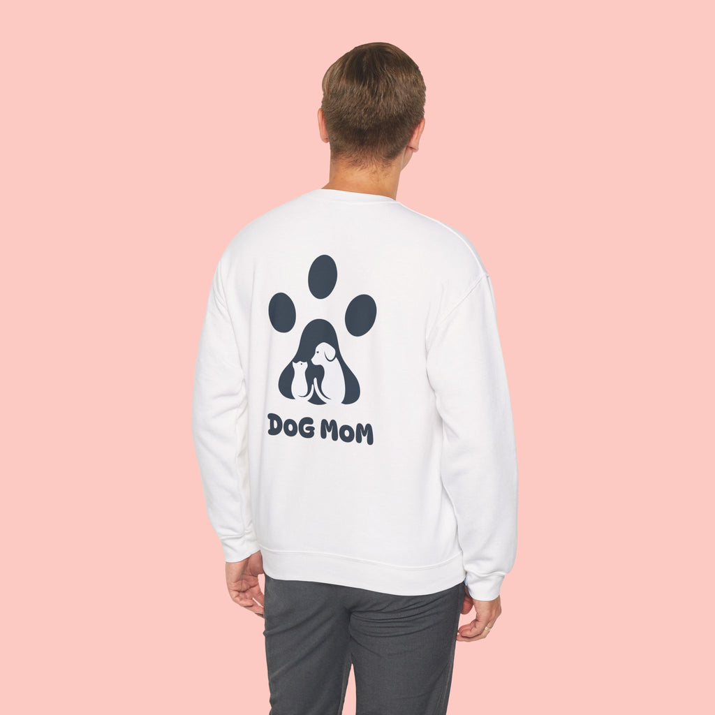 Dog Mom Crewneck Sweatshirt — Paw Print Graphic Cozy Pullover