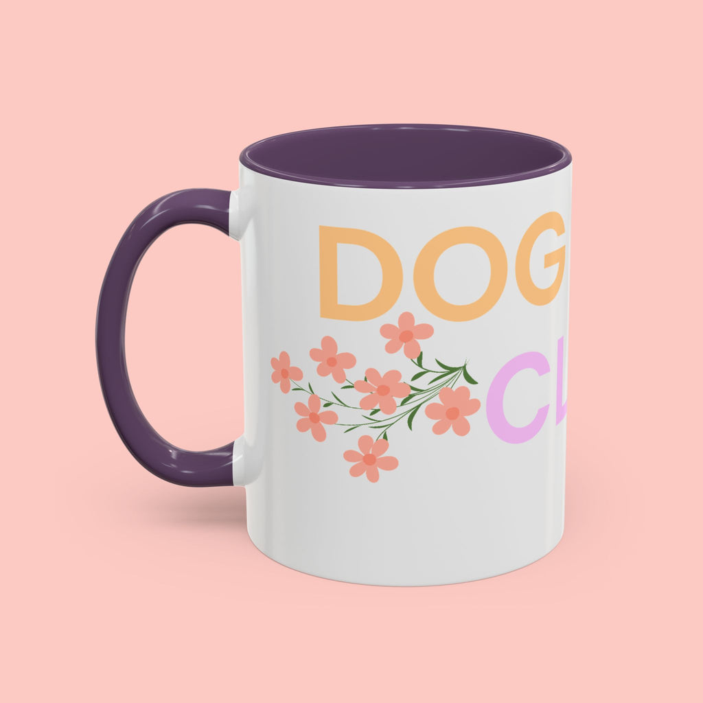 Dog Mom Club Accent Coffee Mug – Colorful Paw Print 11/15oz
