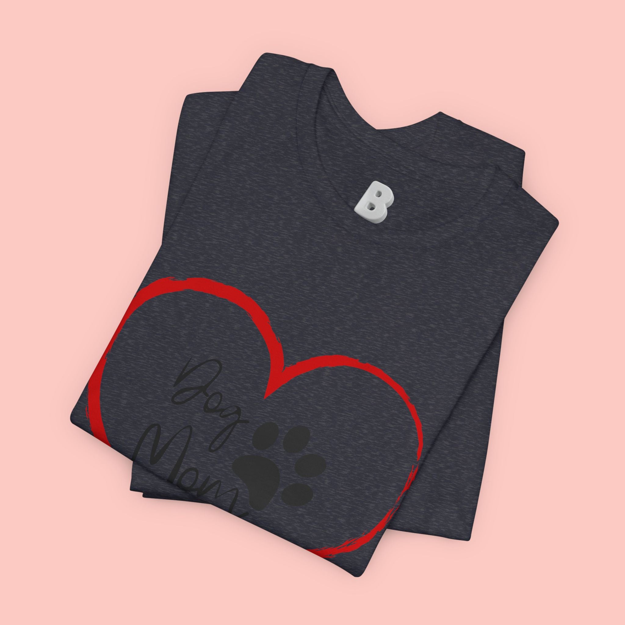 Dog Mom Heart Paw T‑Shirt