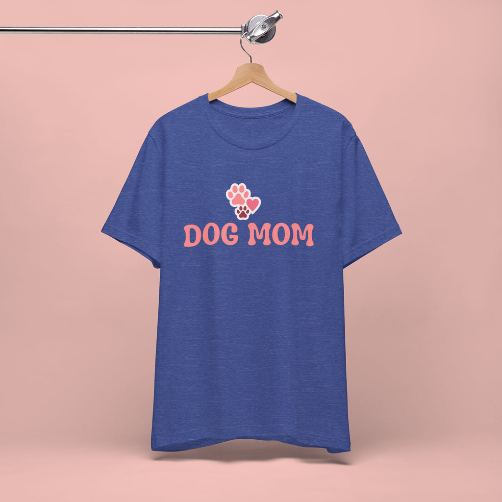 Dog Mom T-Shirt — Pink Paw Graphic Tee for Dog Lovers