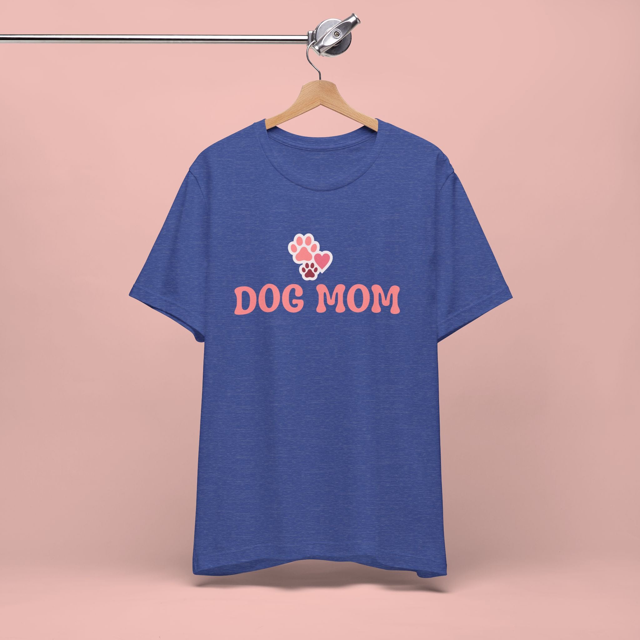 Dog Mom T-Shirt — Pink Paw Graphic Tee for Dog Lovers