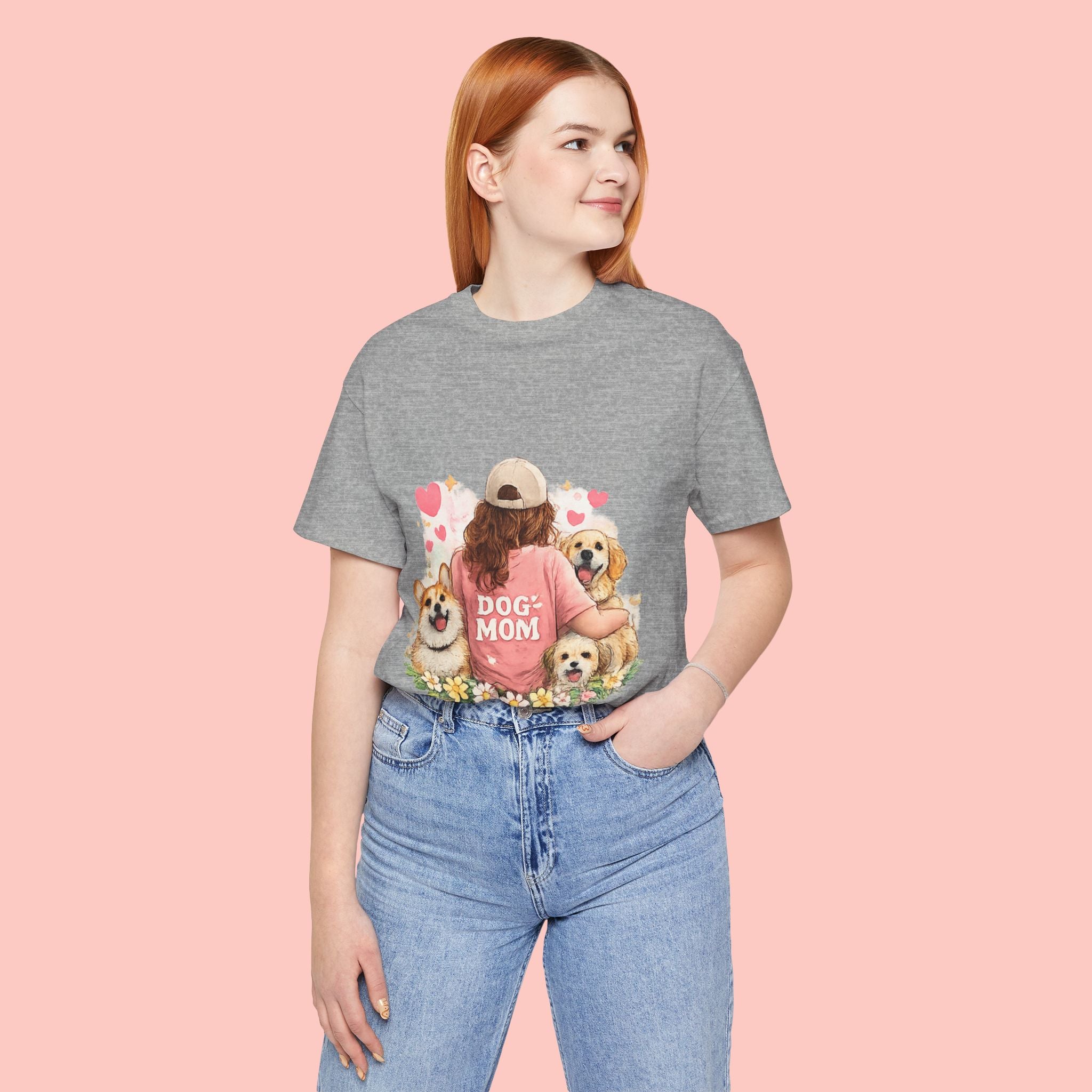 Dog Mom T-Shirt - Cute Woman with Dogs Graphic Tee