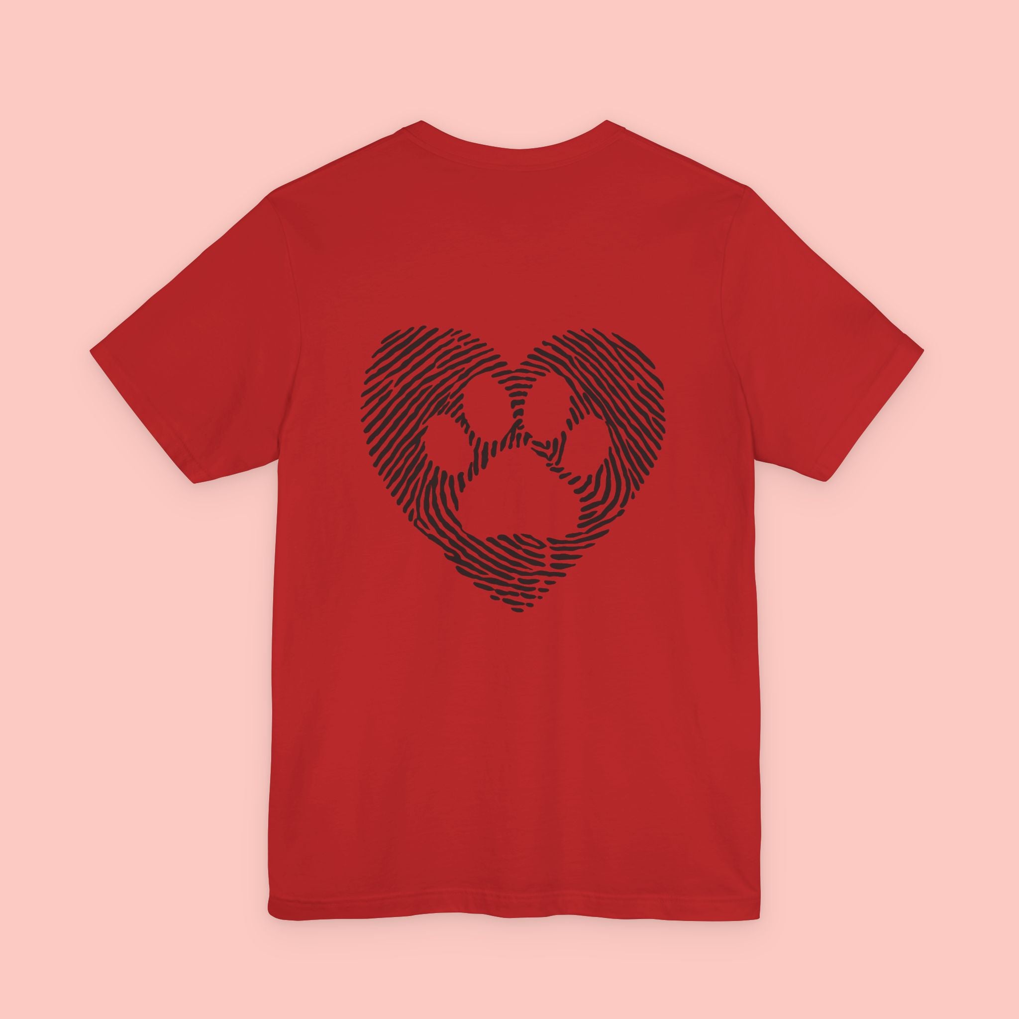 T-Shirt — Heart Pawprint Fingerprint Design (Pet Lover Gift)