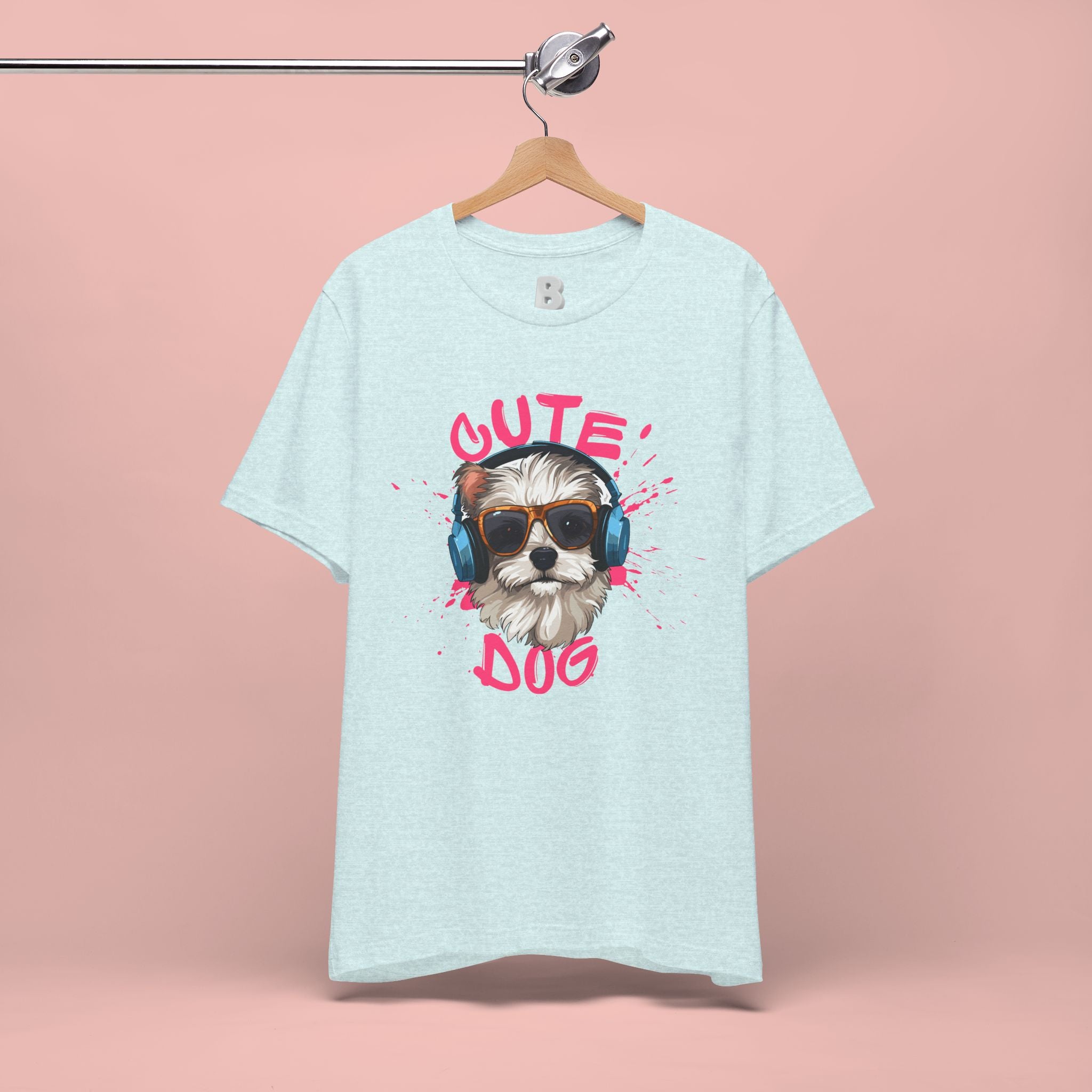 Cute Dog Tee — Headphones Puppy Graphic T-Shirt
