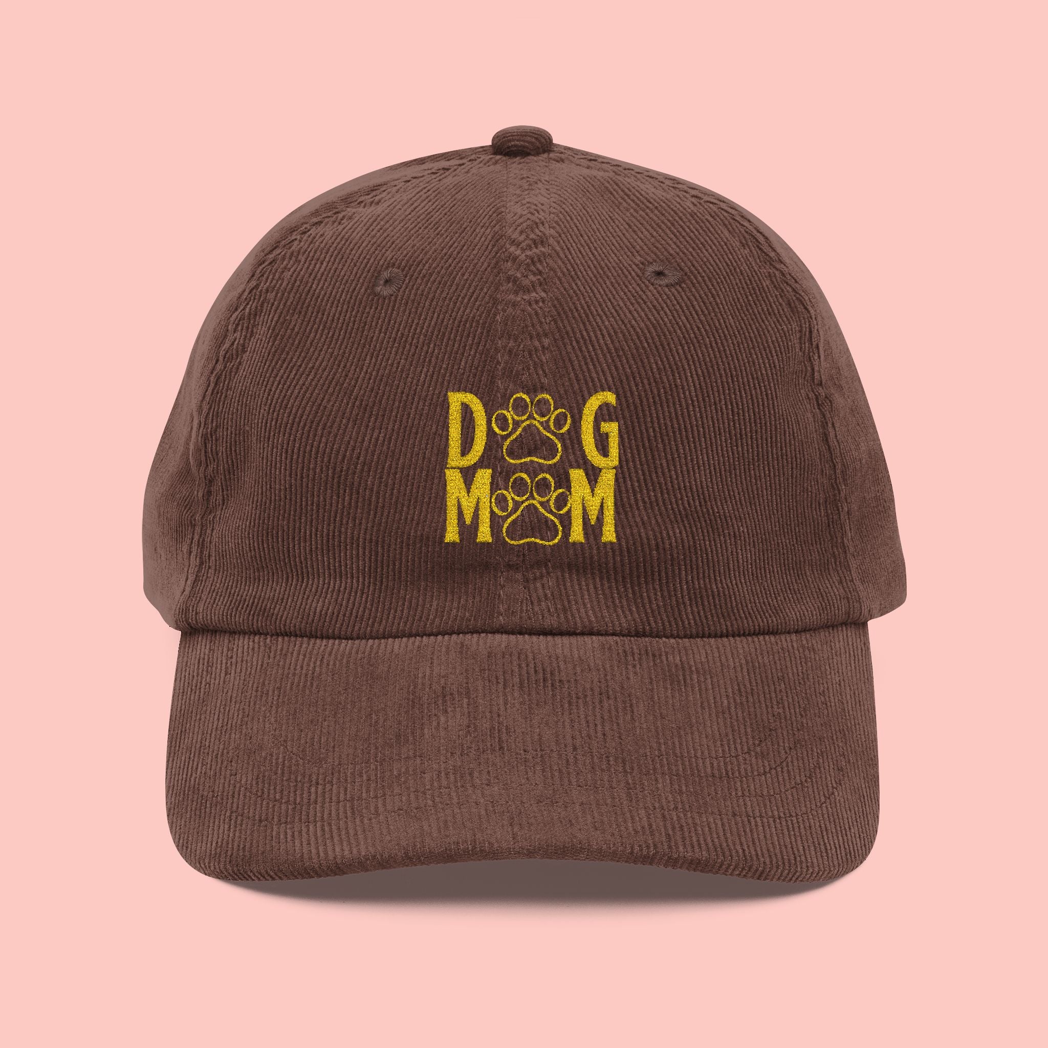 Corduroy Dog Mom Embroidered Cap — Vintage Pet Lover Baseball Hat