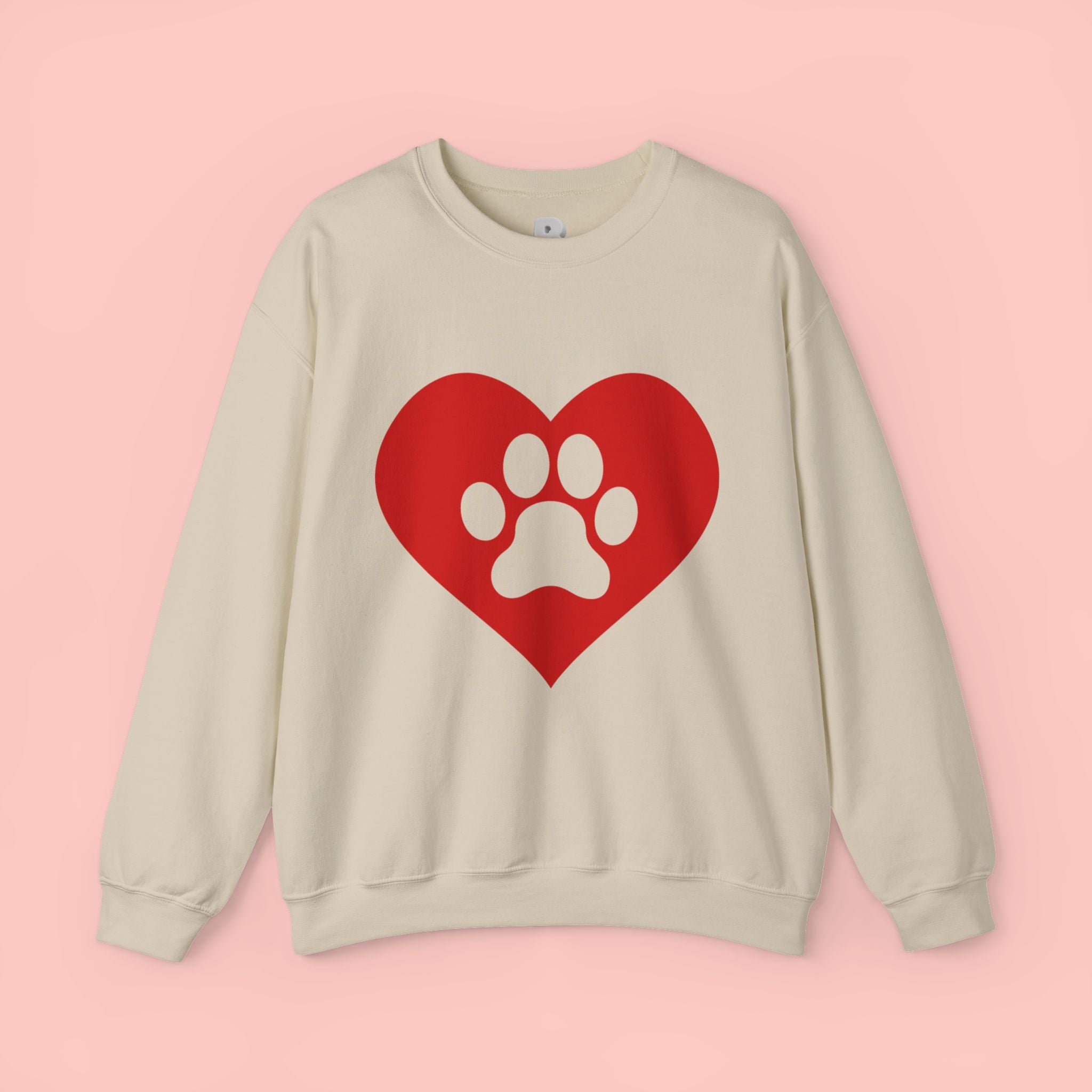 Heart Paw Crewneck Sweatshirt — Cute Pet Lover Pullover