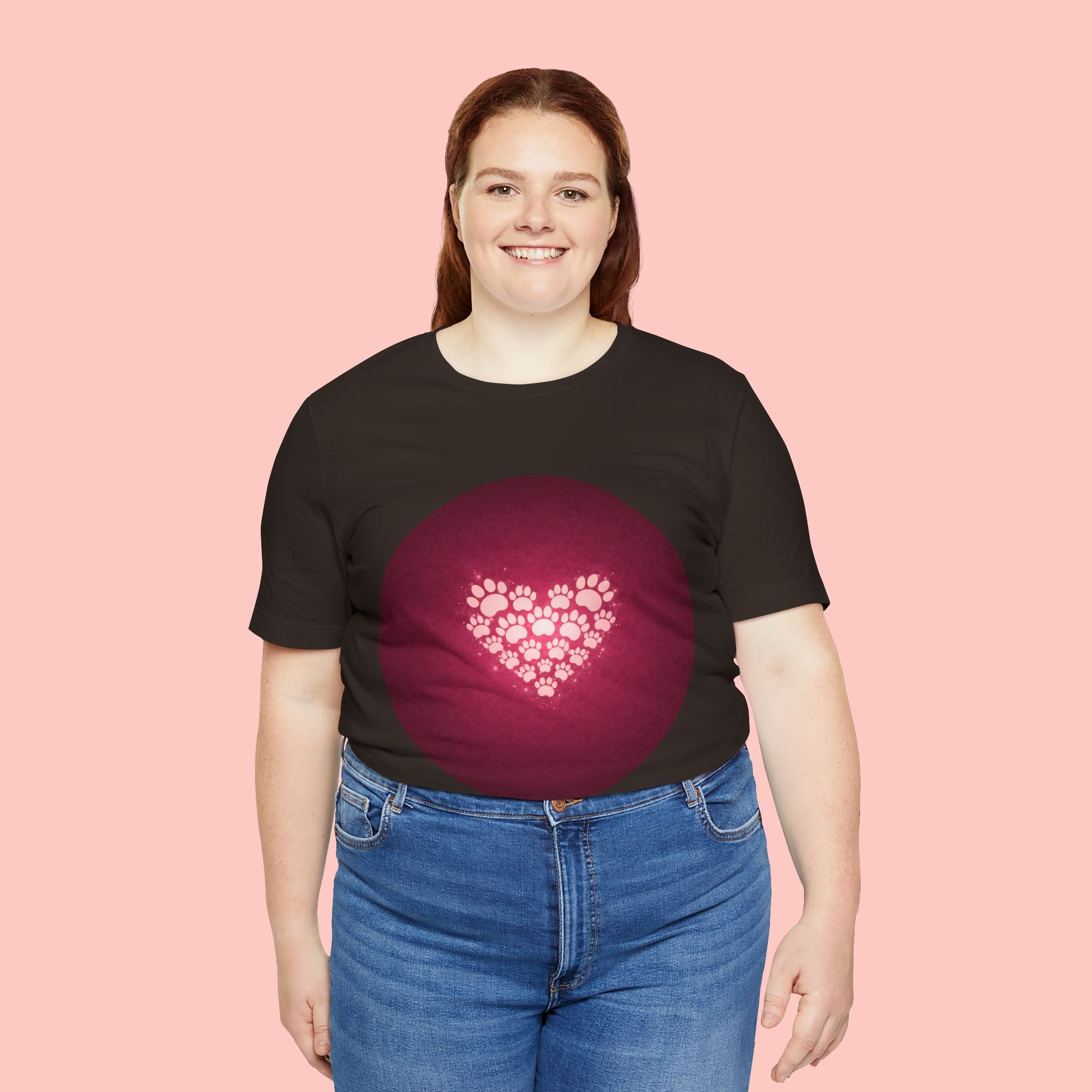 Paw Print Heart T‑Shirt — Cute Pet Lover Tee