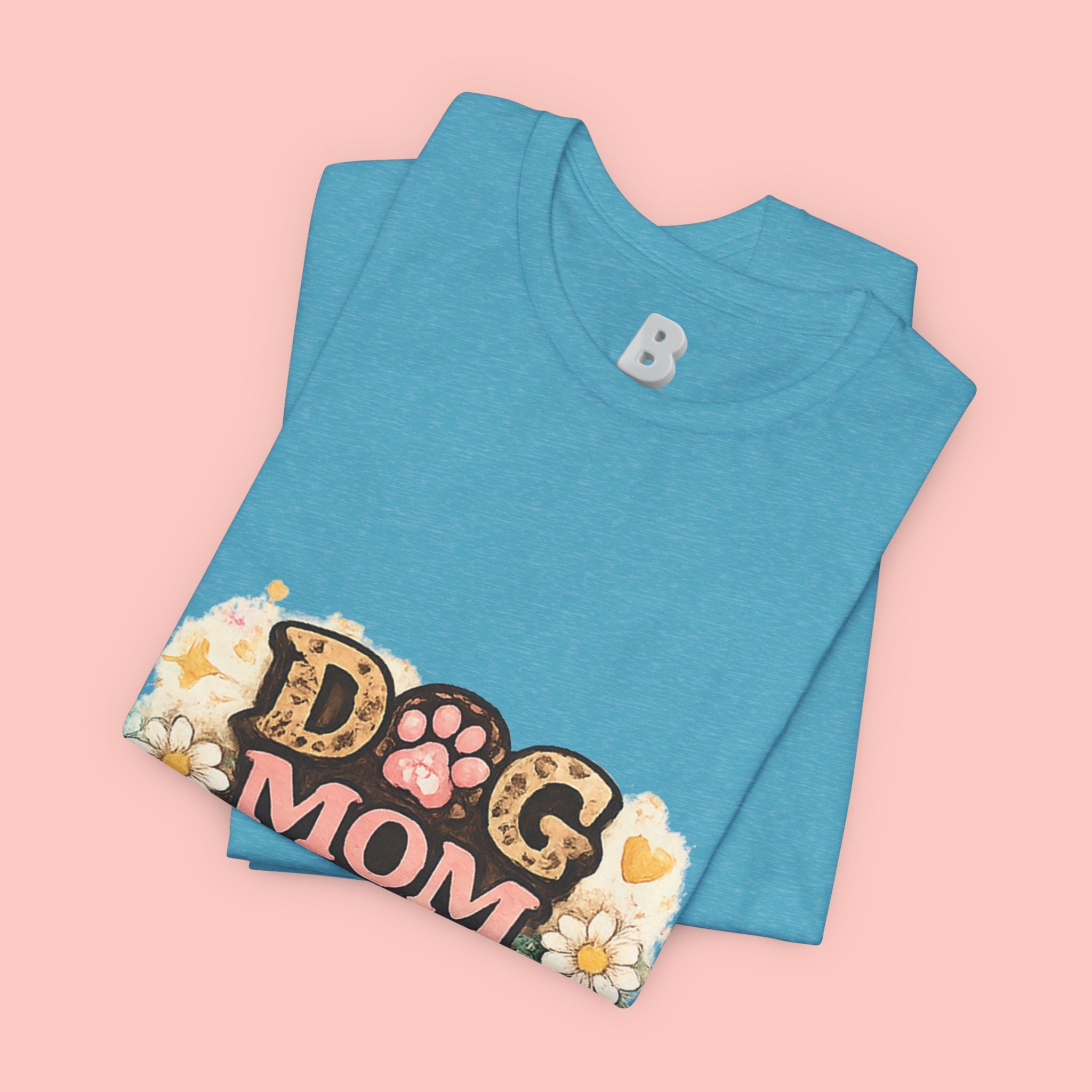 Dog Mom Forever T‑Shirt — Floral Paw Print Tee for Pet Lovers