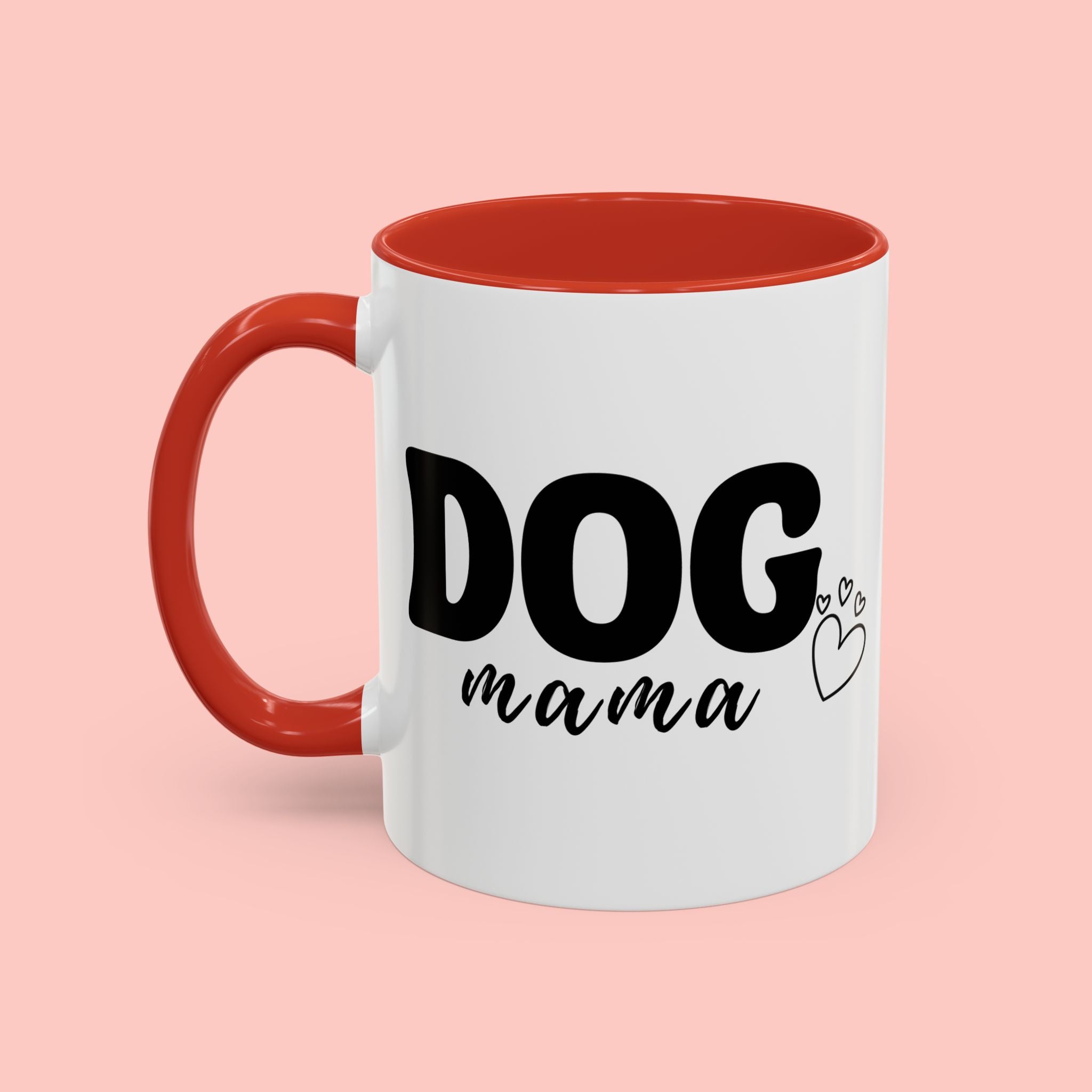 Dog Mama Accent Coffee Mug — Cute Black & White Pet Lover Gift (11/15oz)