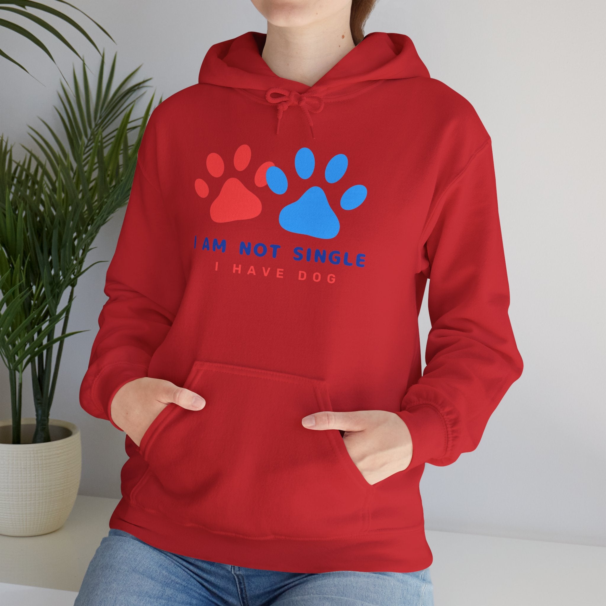 Dog Mom Hoodie – “I Am Not Single I Have Dog” Paw Print Hoodie