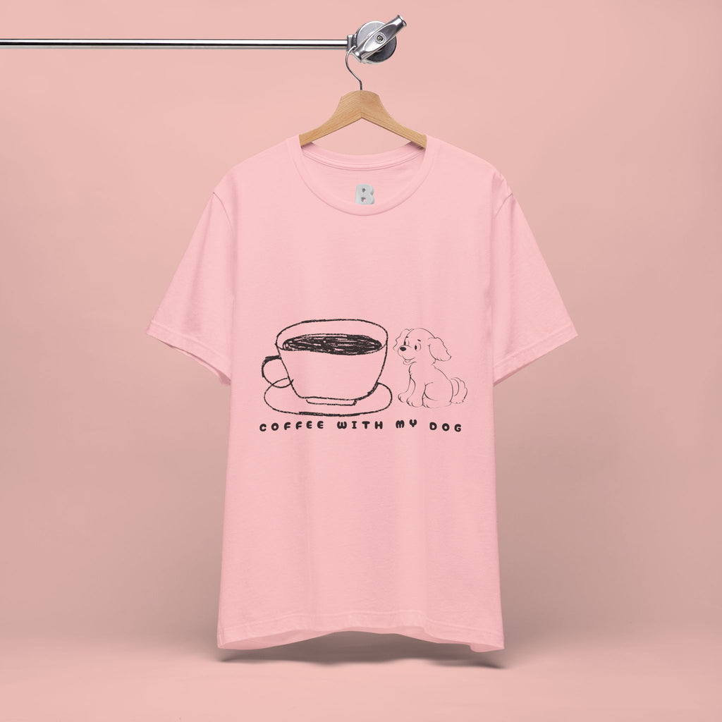 Coffee With My Dog T‑Shirt — Cute Minimalist Dog & Coffee Tee