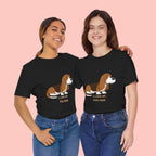 Dog Mom T‑Shirt — Cute Basset Hound I Love My Dog Mom Tee