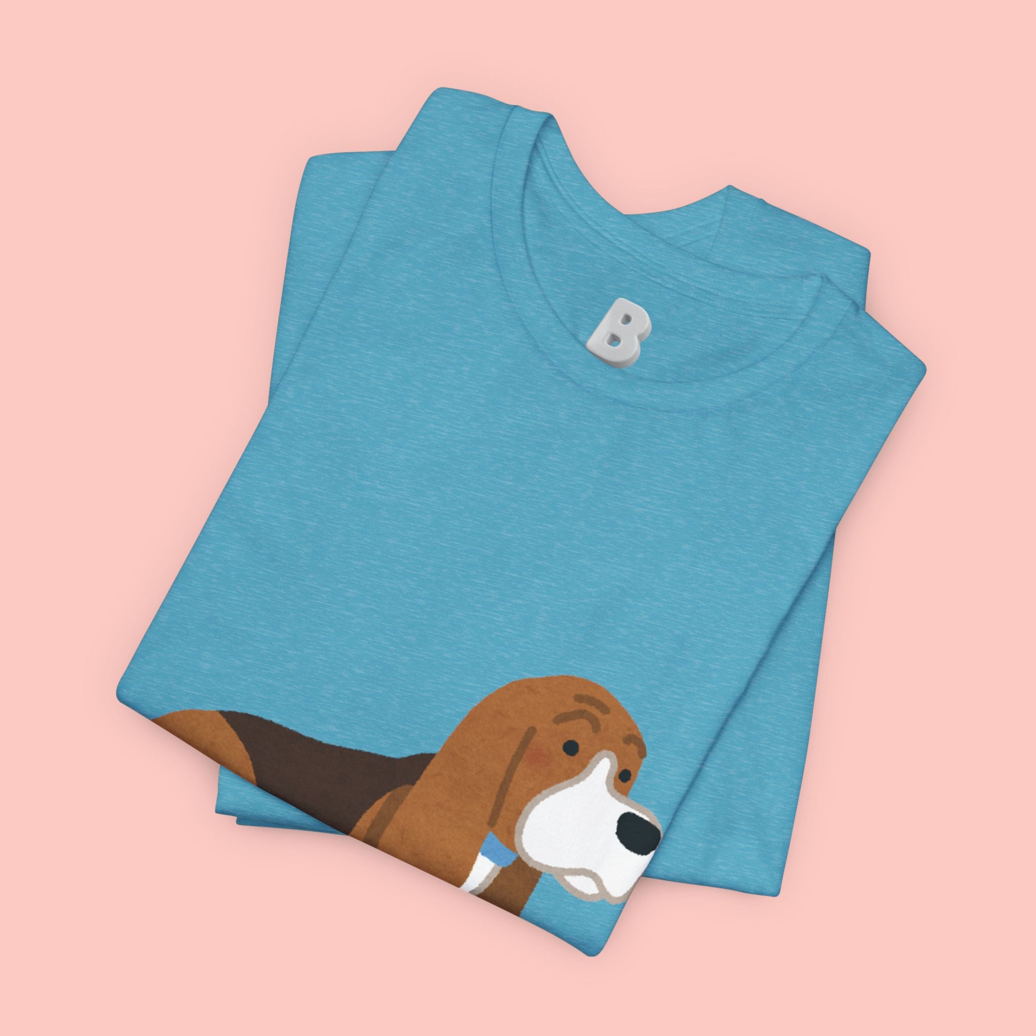 Dog Mom T‑Shirt — Cute Basset Hound I Love My Dog Mom Tee