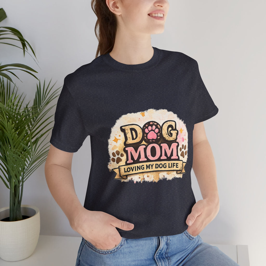 Dog Mom T-Shirt – "Loving My Dog Life" Cute Paw Print Tee for Pet Moms