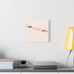 Best Dog Mom Ever Canvas Wall Art — Pink Paw & Bow Matte Stretched Canvas