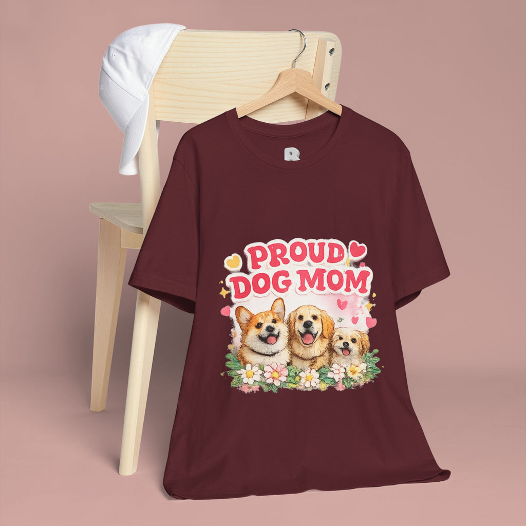 Proud Dog Mom T-Shirt — Cute Corgi & Golden Retriever Floral Tee for Pet Lovers