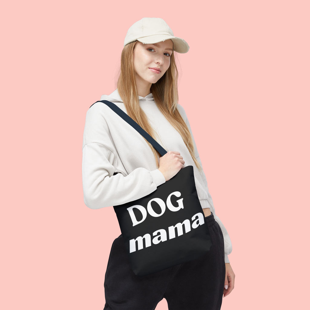 Dog Mama Tote Bag — Black Canvas Pet Lover Tote